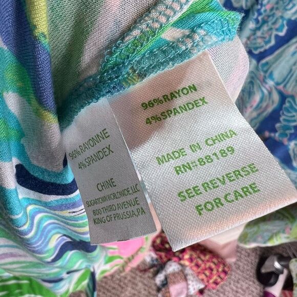 Lilly Pulitzer Women's Mini Dress Lindley Caftan Uptown Trunk Print Blue Small - Picture 8 of 9